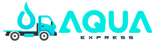 Logo AQUA EXPRESS horizontal, versión fondo claro